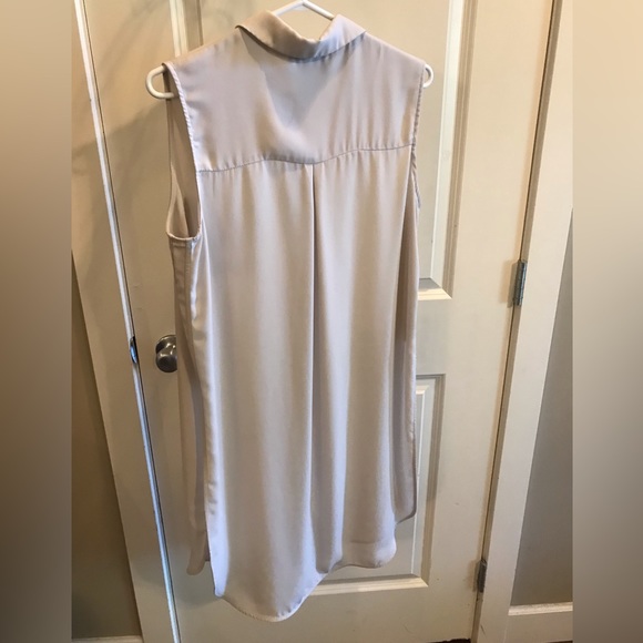 JOSEPH RIBKOFF CHAMPAGNE Collar Button Down Sleeveless Tunic Size 12 - Picture 5 of 10